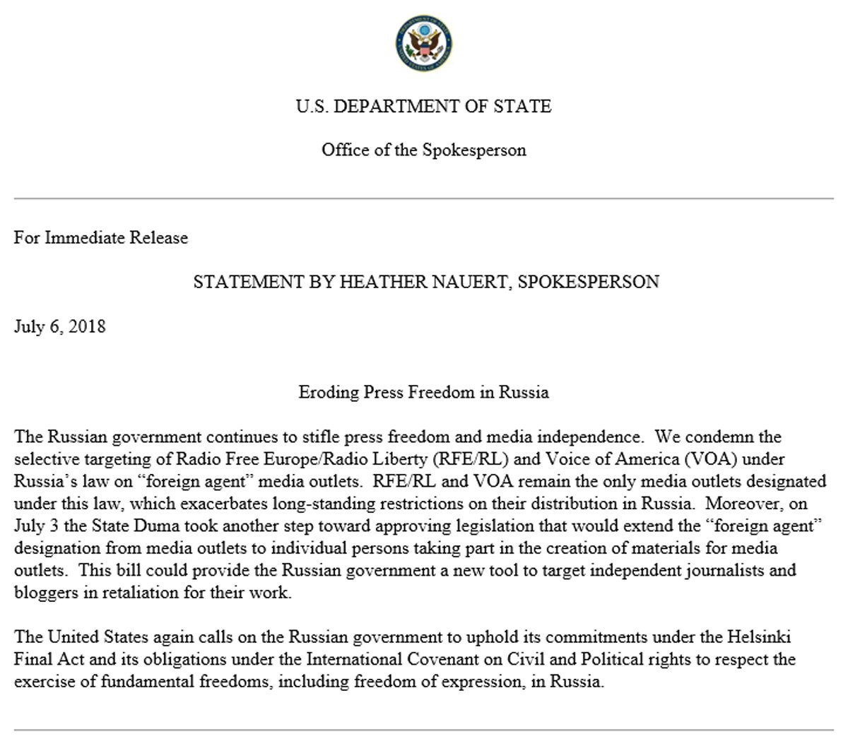 statedeptspox russian government continues to stifle press